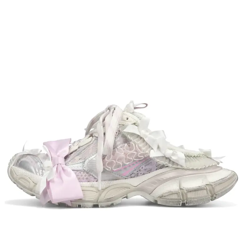 Шлепанцы (WMNS) Balenciaga 3xl Lace Mule in 'White Light Pink'