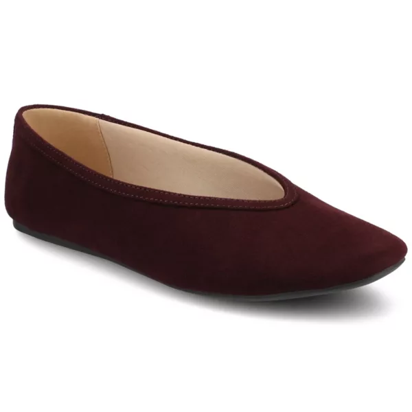 Женские балетки Fortune с миндалевидным носком Journee, цвет oxblood