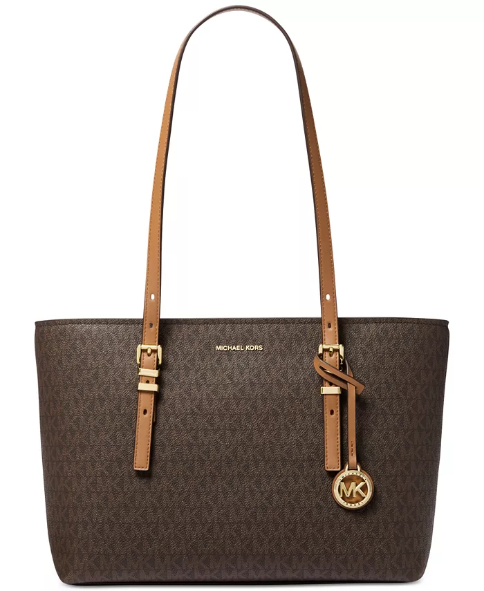 

Сумка-тоут Quinn Medium East West с верхней молнией Michael Kors, коричневый/бежевый