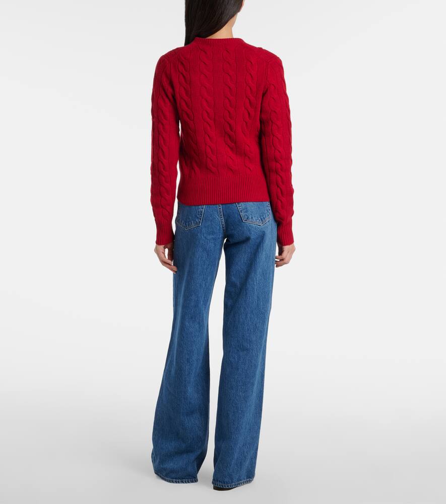 Кардиган из шерсти и кашемира с узором «косичка» Polo Ralph Lauren, Fireside Red — фото 3