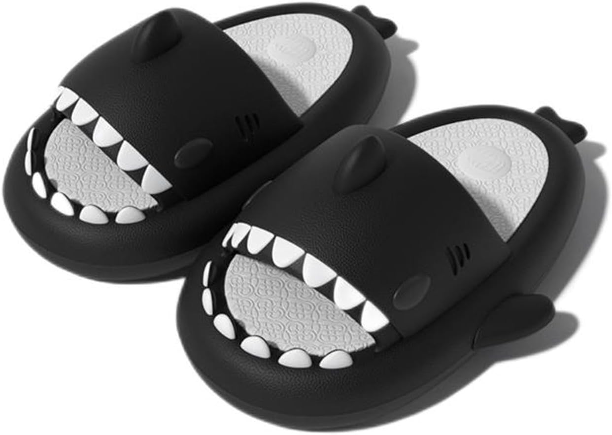 

Оригинальные сланцы Zureto Shark, унисекс с изображением акулы, новые домашние тапочки Cloud Shark для спа, сандалии, белый/черный