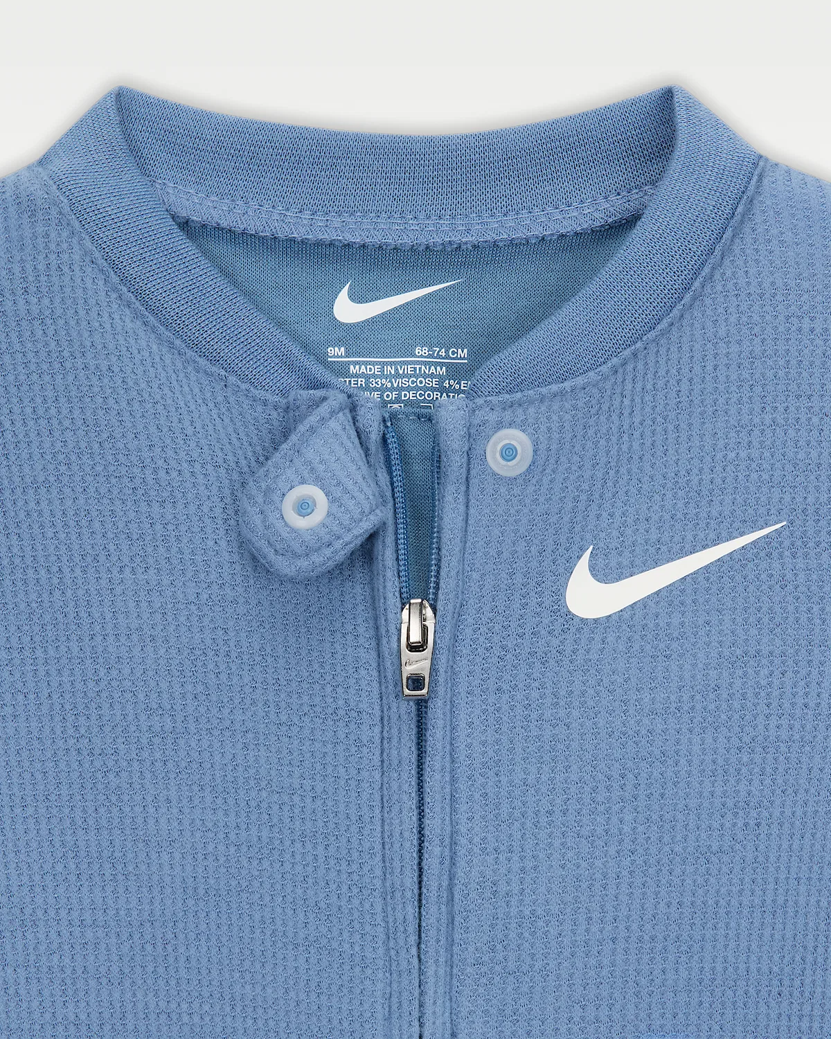 Baby Viscose Waffle Knit Footed Coverall Nike, Blue — фото 3