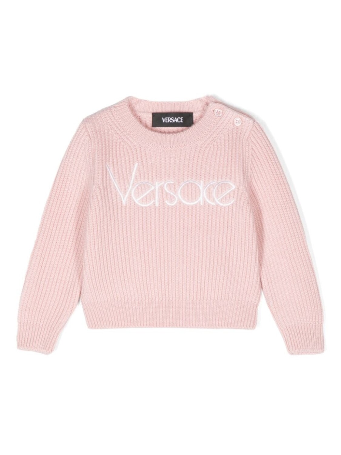 

Versace Kids джемпер вязаный с вышитым логотипом, розовый