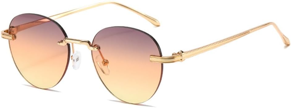 

Женские солнцезащитные очки LVTFCO без оправы, модные, простые, овальной формы, металлические, универсальные, для уличной фотографии, декоративные, с защитой от УФ-излучения UV400, 5