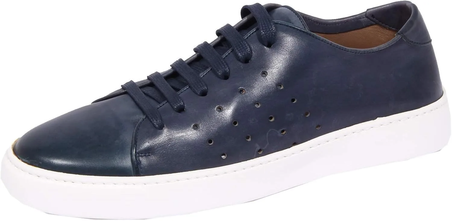 CARACCIOLO 0951J Uomo Blue 1971 Forata Винтажные перфорированные кроссовки мужские, синий