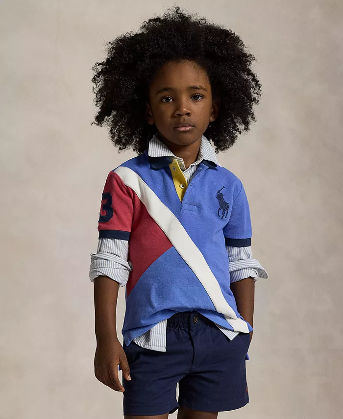 

Детская и мальчиковая поло с сеткой Big Pony Polo Ralph Lauren, синий