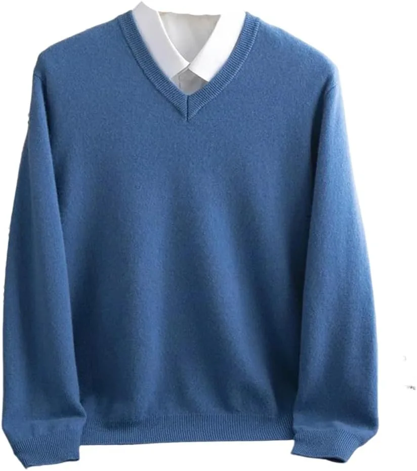 

Мужской свитер из мериносовой шерсти с v-образным вырезом