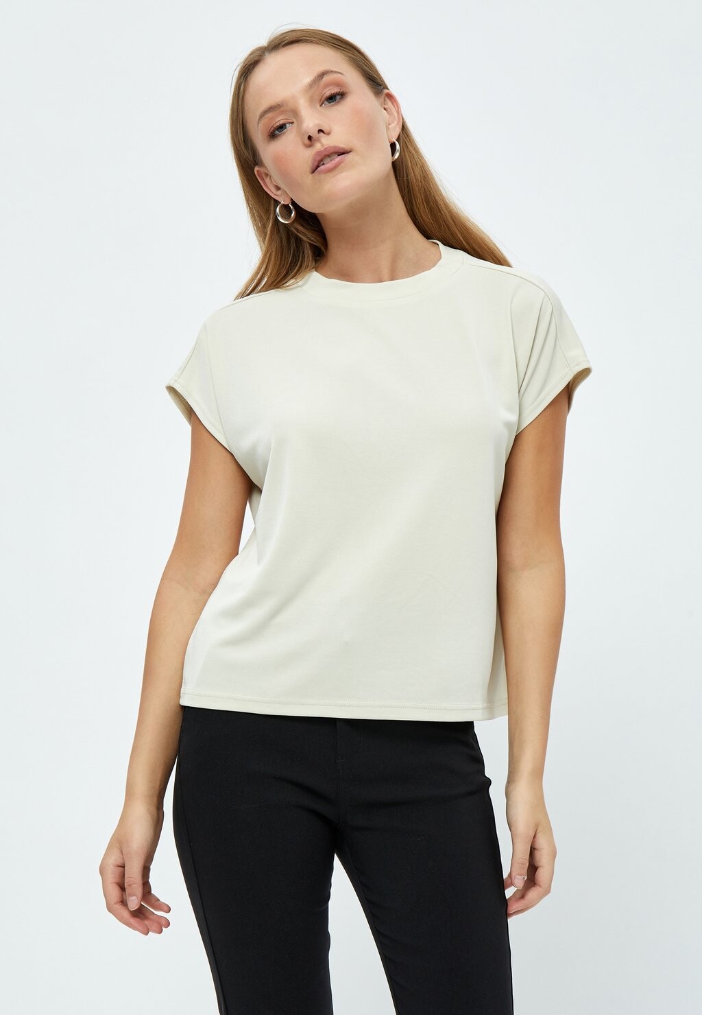 

Базовая футболка MIFRIKKA CAP SLEEVE T-SHIRT. Minus, бежевый