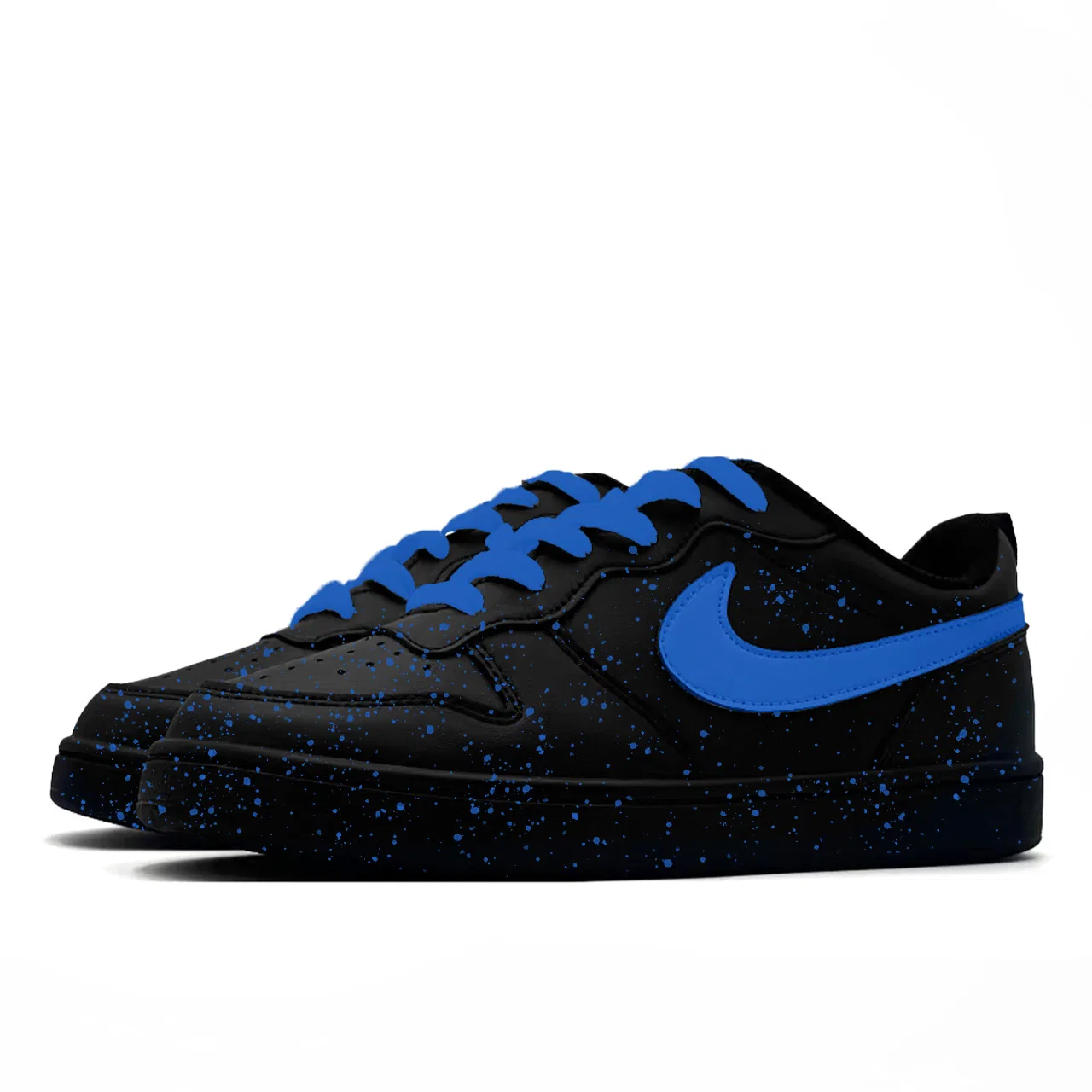 Кроссовки Court Borough Ink Dyed Azure Leather Abrasion Resistant Slip Resistant Low top Nike, Black Blue — фото 4