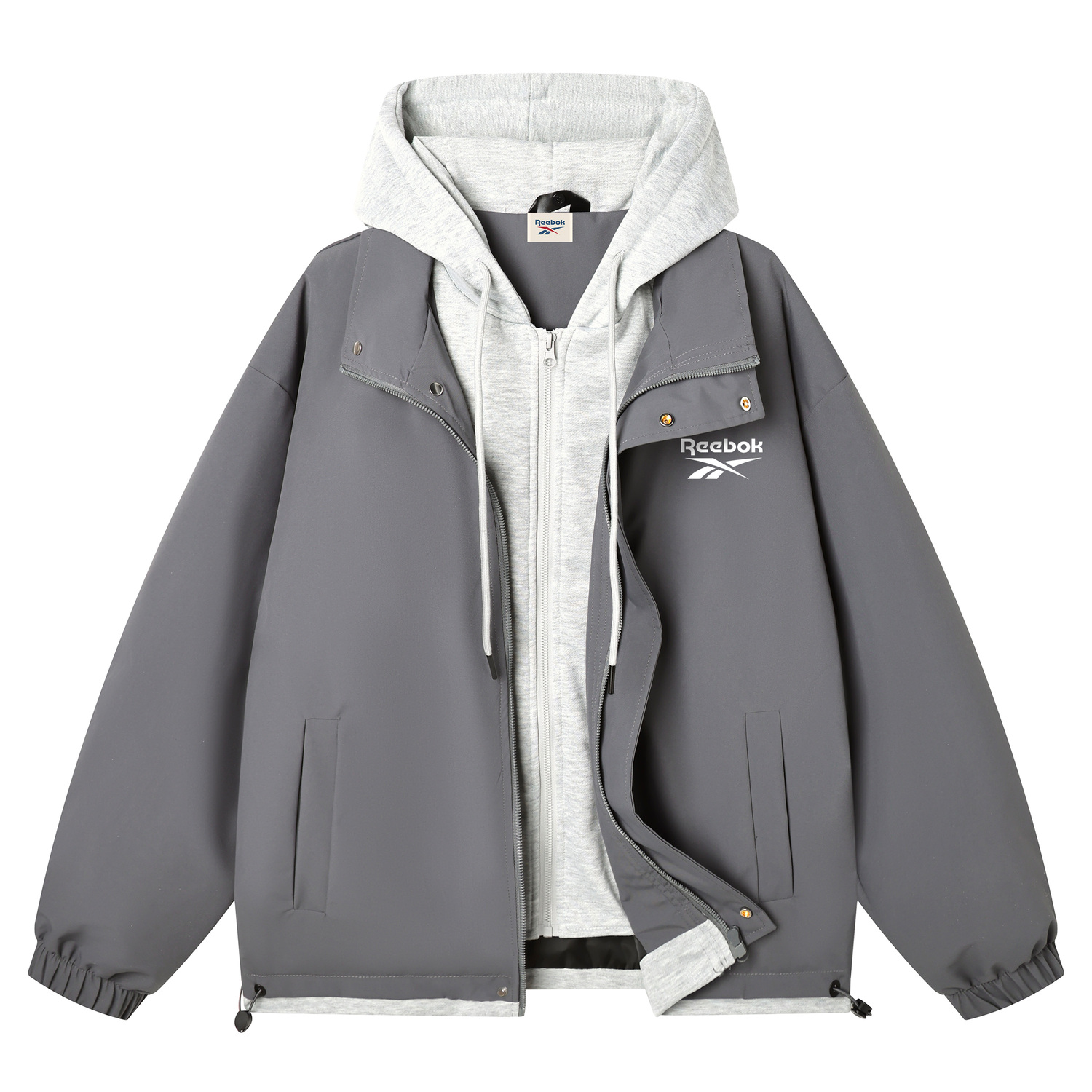 

Куртка Unisex Hooded Moderate Reebok, haze синий+светло heather серый