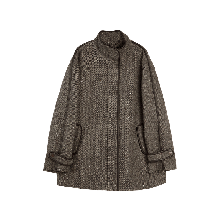 

ELLE Пальто женское Coffee Stand Collar Moderate Straight Fit
