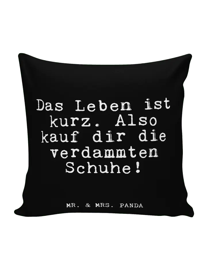 

Подушка Mr & Mrs Panda 40x40 Das Leben ist kurz, черный