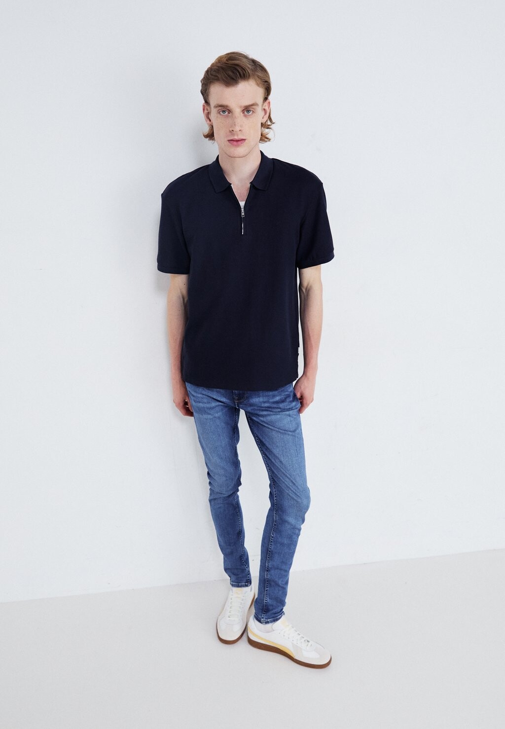 

Поло JPRCCJOHNNY HALF ZIP Jack & Jones, темно-синий