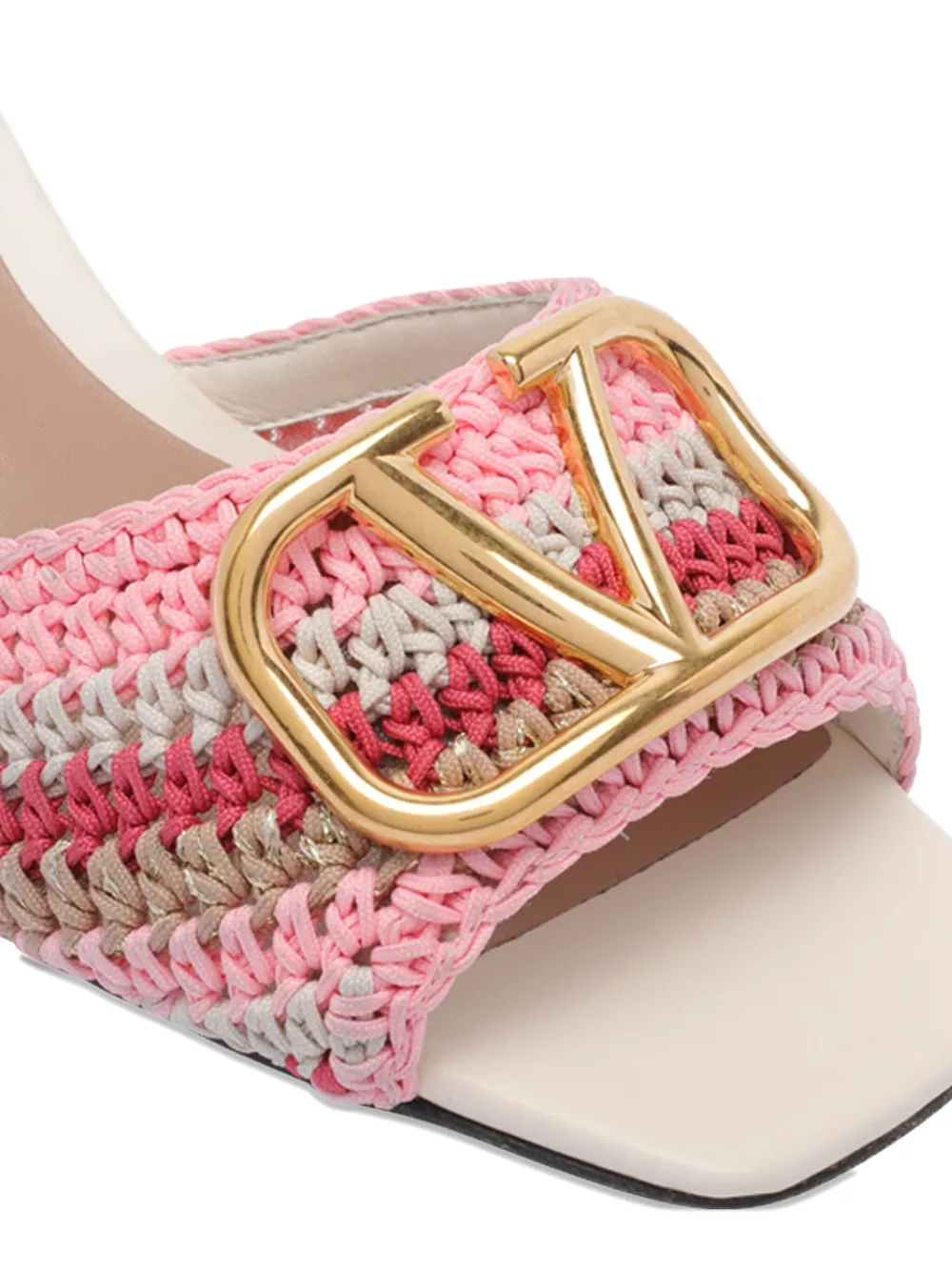 Сандалии в технике кроше с логотипом VLogo Signature VALENTINO GARAVANI, розовый — фото 4