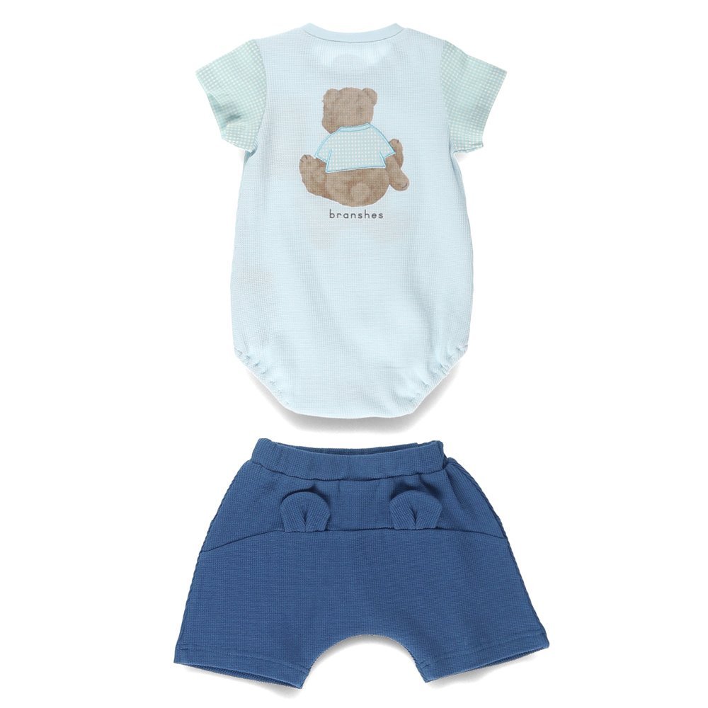Комплект из вафельного комбинезона и брюк Branshes, blue — фото 4