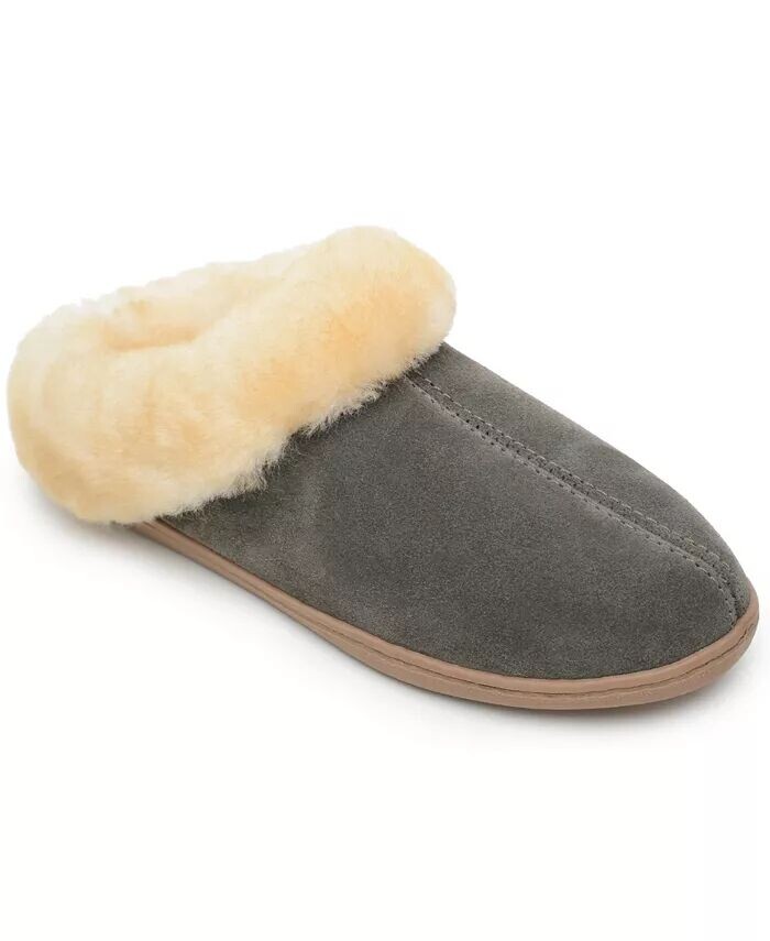 Женские тапочки-мюли из овчины Minnetonka, серый