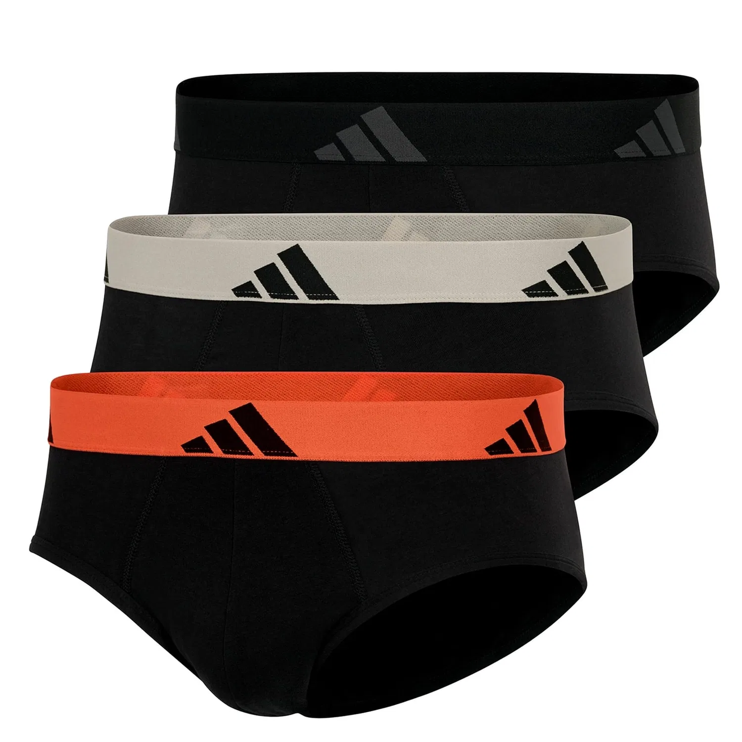 Слипы из 3 штук, стрейч-хлопок, Adidas, черный