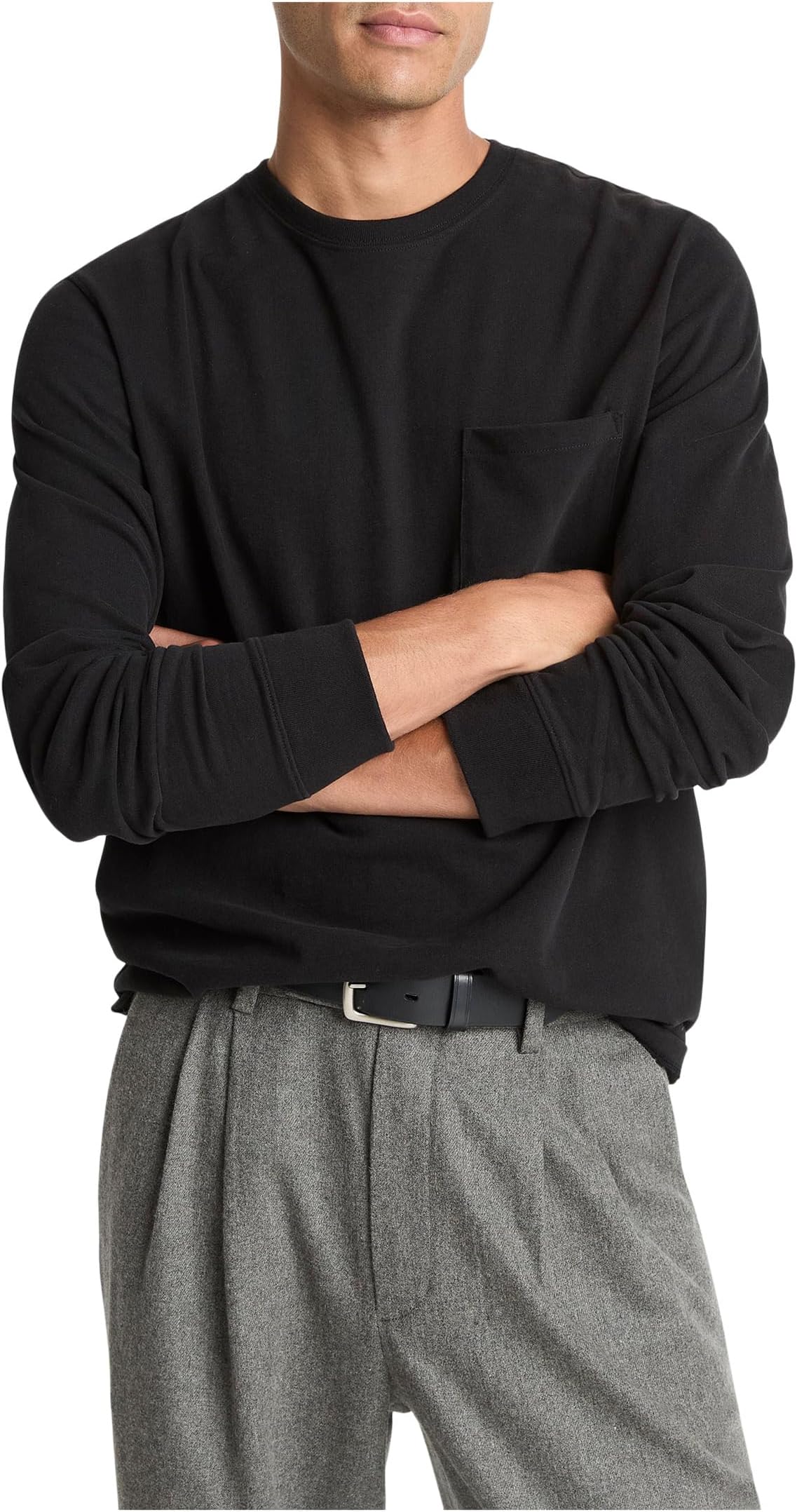 

Мужская замшевая майка с карманами и круглым вырезом Vince, Black