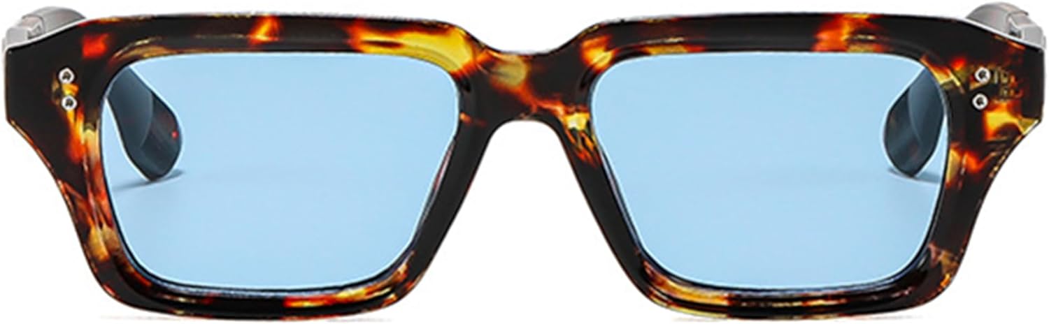 

Солнцезащитные очки Bullabulling прямоугольной формы для мужчин и женщин, модные солнцезащитные очки в квадратной оправе, массивные, ретро, ​​дизайнерские, Leopard Blue