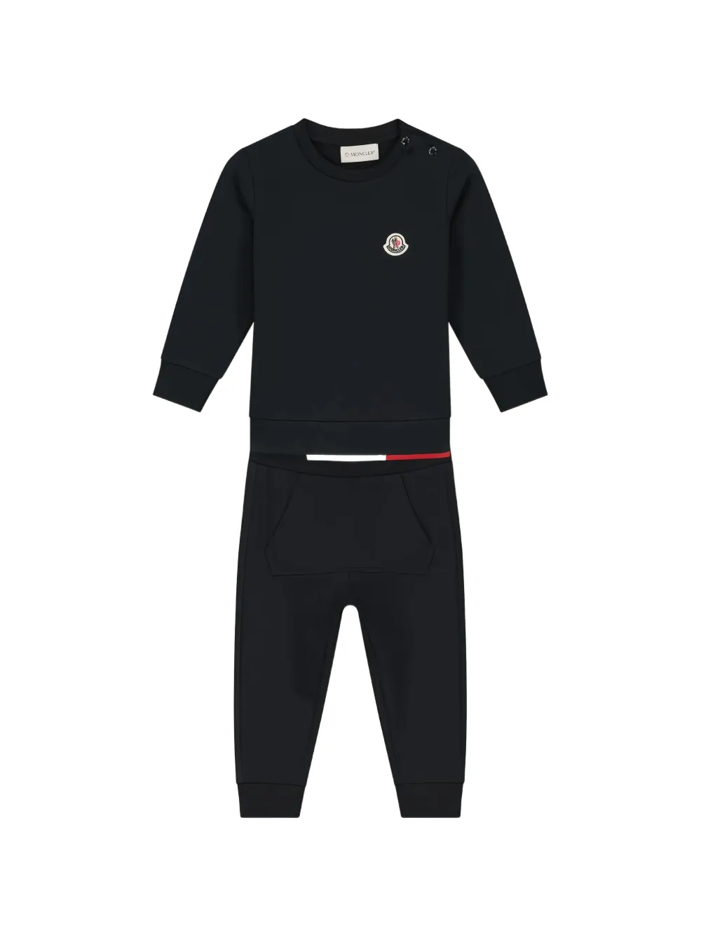 

Спортивный костюм с трехцветной отделкой низа Moncler Enfant, синий