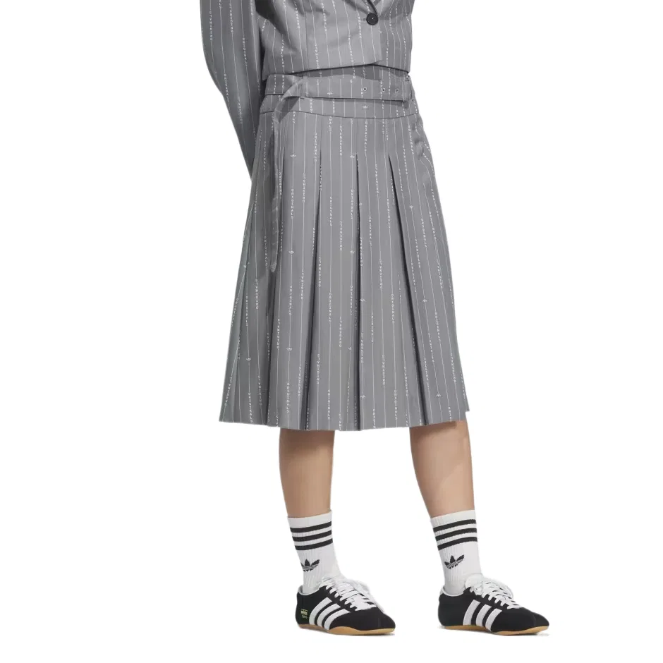 Женская длинная юбка Refined Luxe Casual Adidas Originals, Gray/White — фото 4