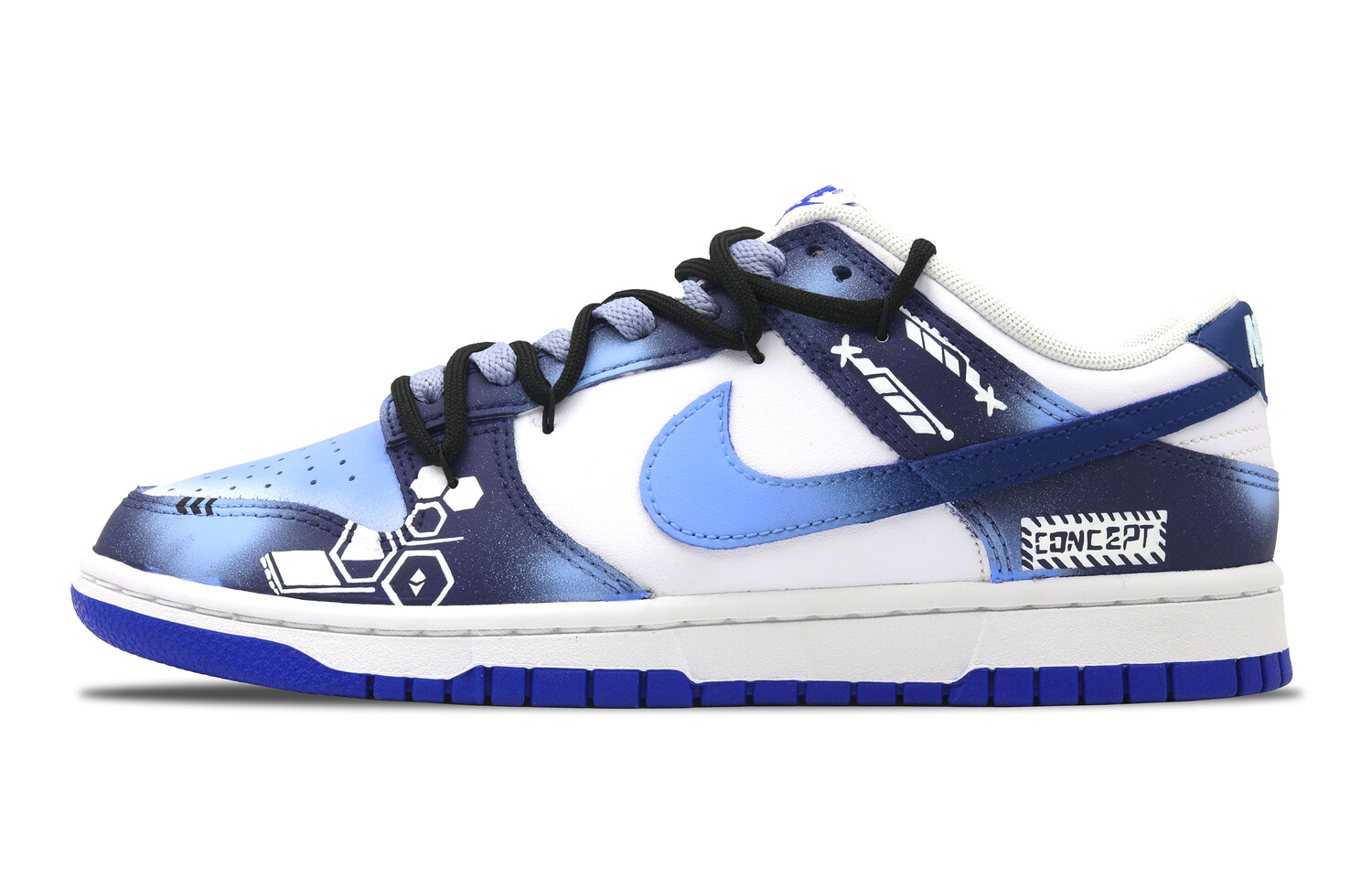 

Кроссовки Nike Dunk Skateboarding Shoes Men Low-top White/Royal Blue/Fern Green, синий