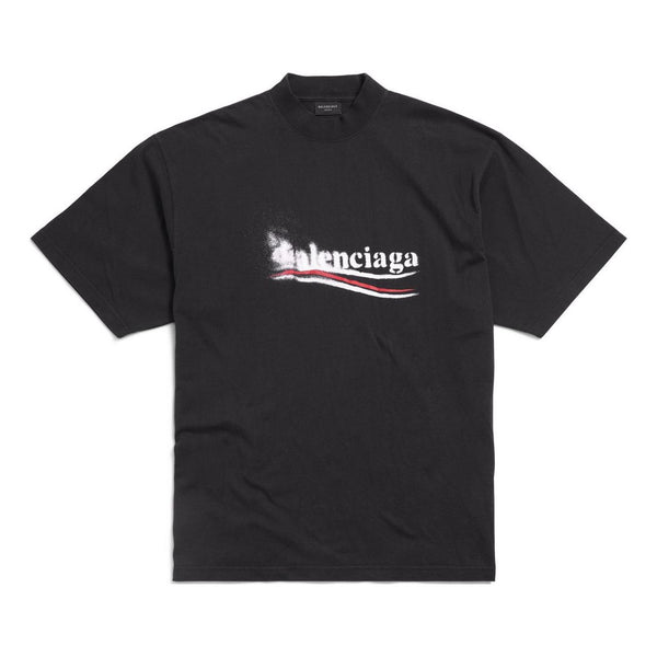 

Футболка political stencil t-shirt 'black white' Balenciaga, черный