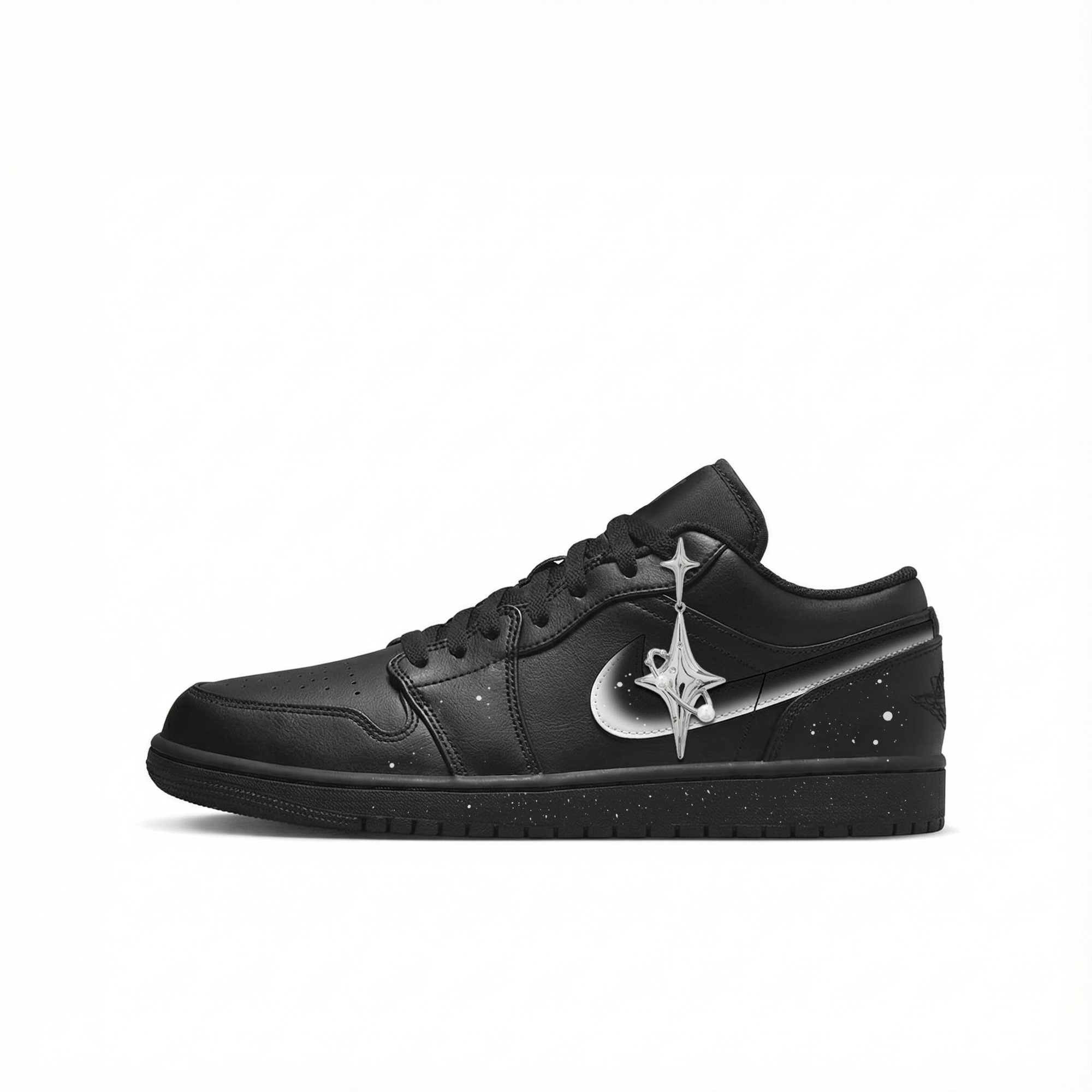 

Jordan Air 1 устойчивые к истиранию низкие баскетбольные кроссовки Unisex Black White