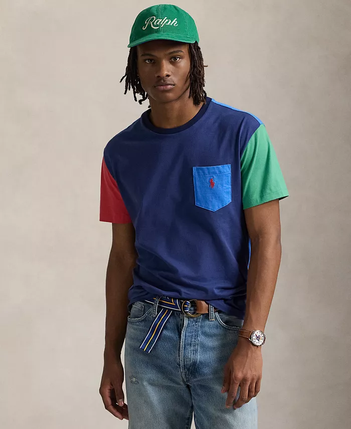 

Мужская классическая футболка с карманом из джерси Polo Ralph Lauren, синий