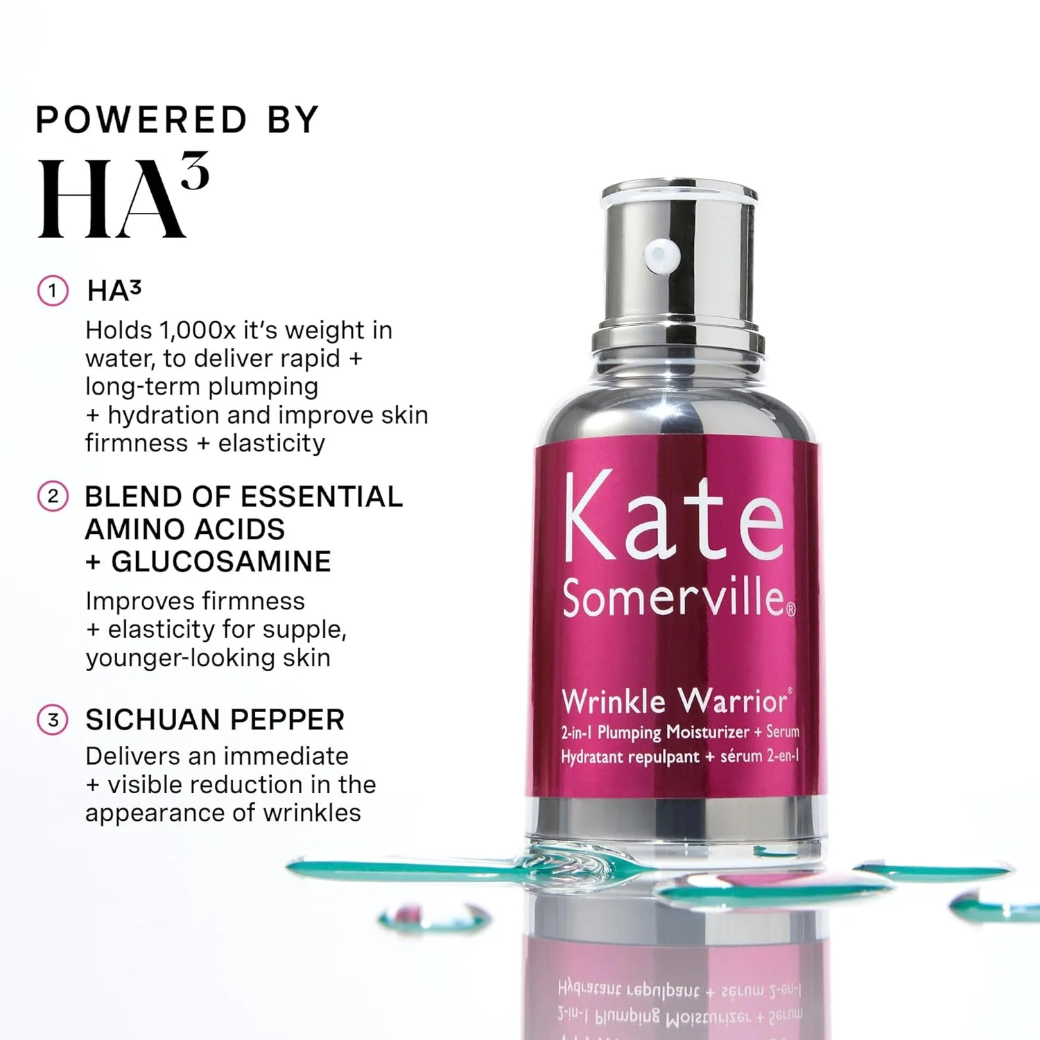 Сыворотка Kate Somerville — Wrinkle Warrior -в-1 увлажняющий и для упругости кожи с гиалуроновой кислотой, 50 мл — фото 3
