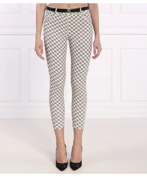 

Брюки с ремнем Slim fit Elisabetta Franchi, белый