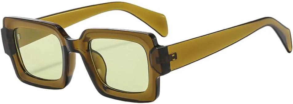 

Квадратные женские солнцезащитные очки, модные сине-зеленые оттенки, защита от УФ-излучения UV400, мужские очки с прозрачными линзами MTZJH, Olive Green Green