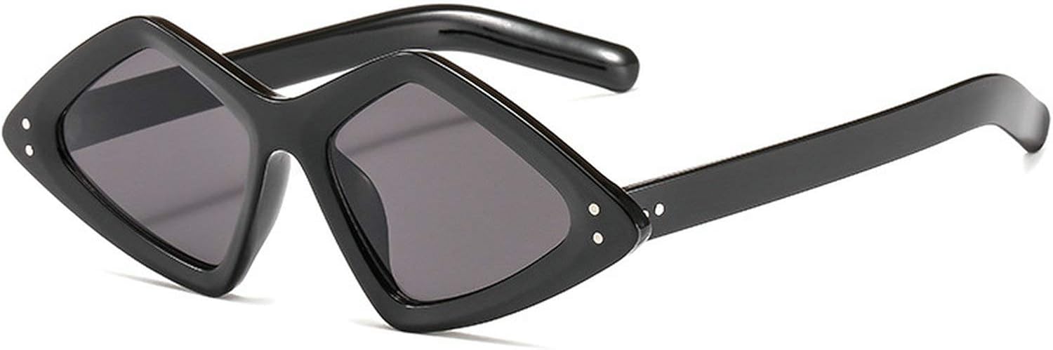 

COTIA Модные панк-солнцезащитные очки в многоугольной, неправильной формы, в маленькой оправе, ретро-стиль, женские, винтажные, уникальные, треугольные, мужские, Black