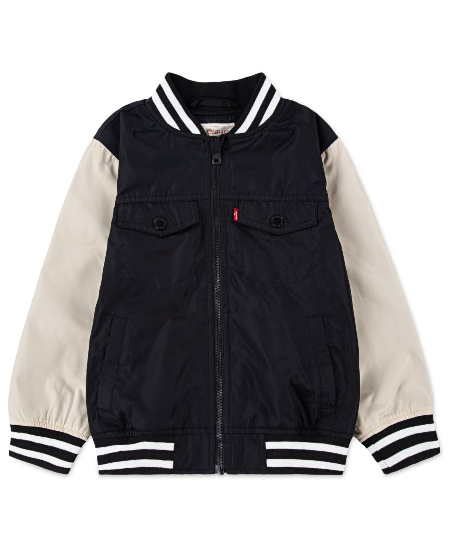 

Куртка-бомбер с цветными блоками для мальчиков 4-7 лет Levi's, Jet Black