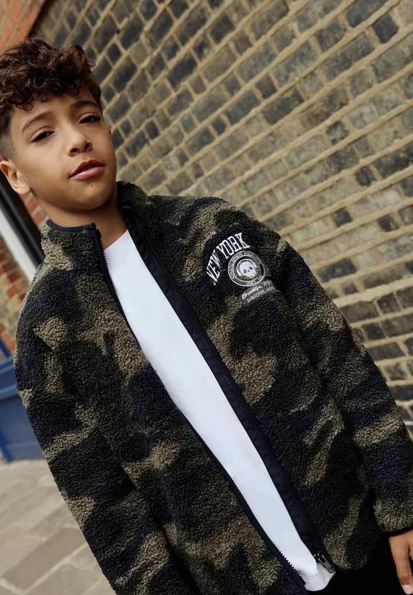 Флисовая куртка стандартного кроя Next, Khaki Camo — фото 4
