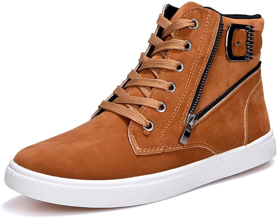 

Мужские высокие модные кроссовки tazimall, повседневные замшевые туфли, коричневый