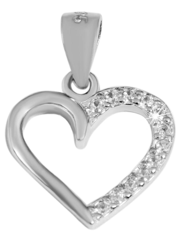 

Adeliás Женский кулон - кулон в форме сердца из серебра 925 пробы с кубическим цирконием в серебряной оправе