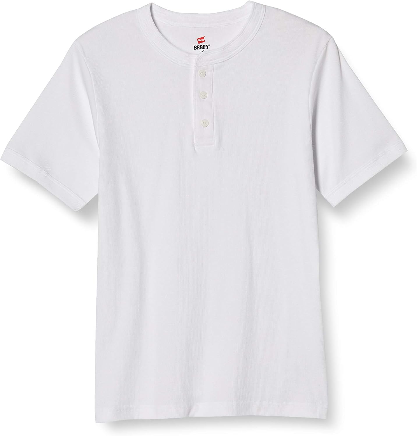 

Мужская футболка Hanes HM1-T103 с эластичным ребристым воротником-стойкой, приятная на ощупь, белый