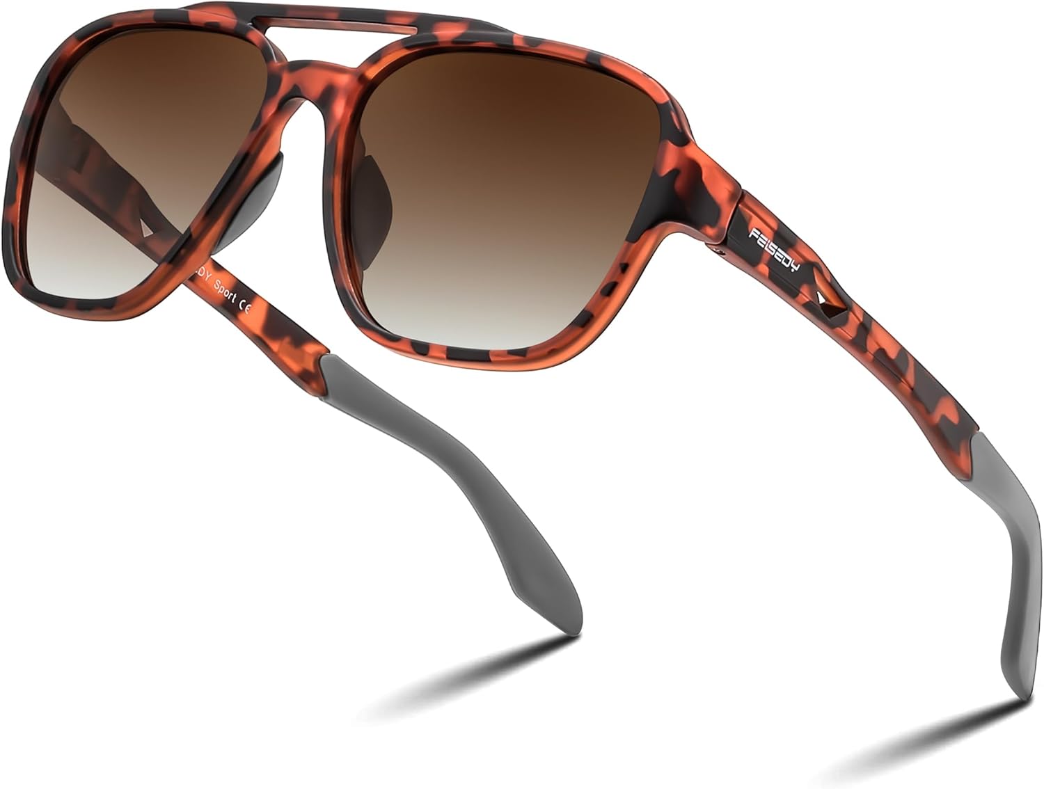 

Поляризованные солнцезащитные очки-авиаторы FEISEDY для женщин и мужчин, в стиле ретро 70-х, винтажные, классические, легкие, оправа TR-90, линзы TAC, защита от УФ-излучения UV400, артикул B0260, Tortoiseshell Frame and Tea Lense