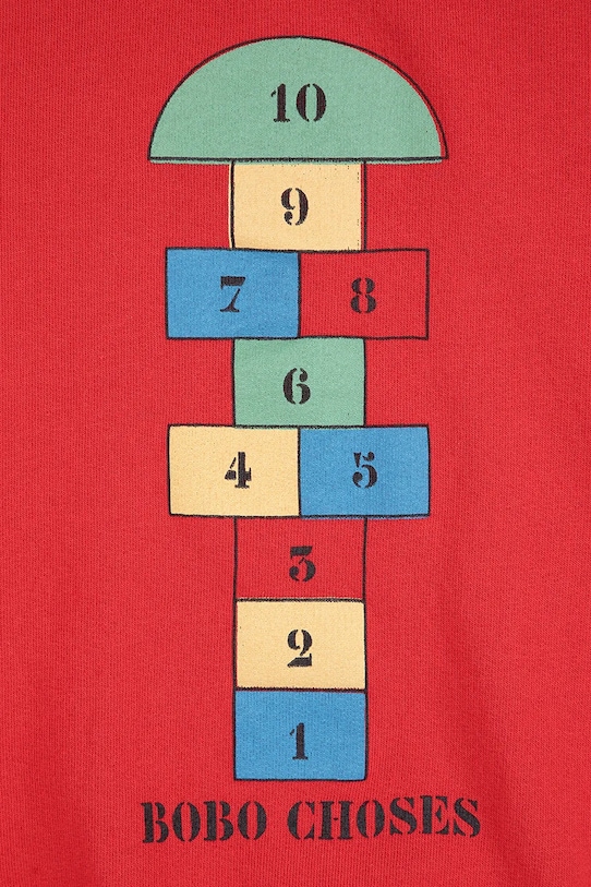 Детская хлопковая толстовка Hopscotch Bobo Choses, красный — фото 3