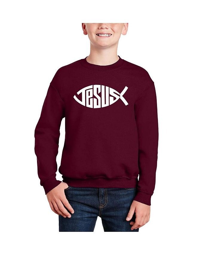 

Толстовка с круглым вырезом Big Boy's Word Art LA Pop Art, красный