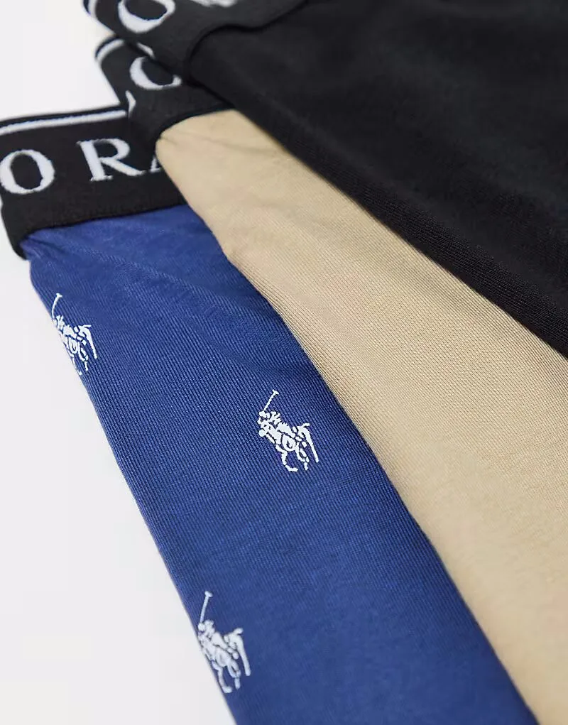 Комплект из 3 классических плавок Polo Ralph Lauren с логотипом и поясом, разноцветные — фото 2