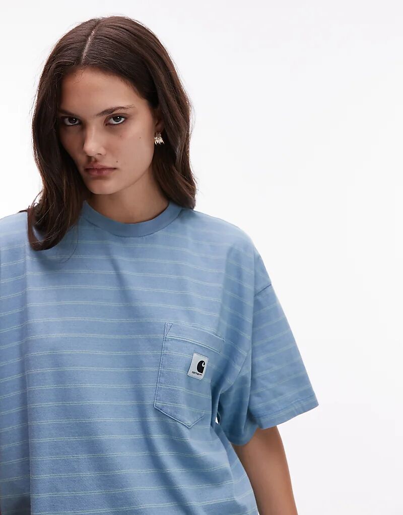 

Футболка Carhartt WIP Brodina с короткими рукавами и карманом в синюю полоску