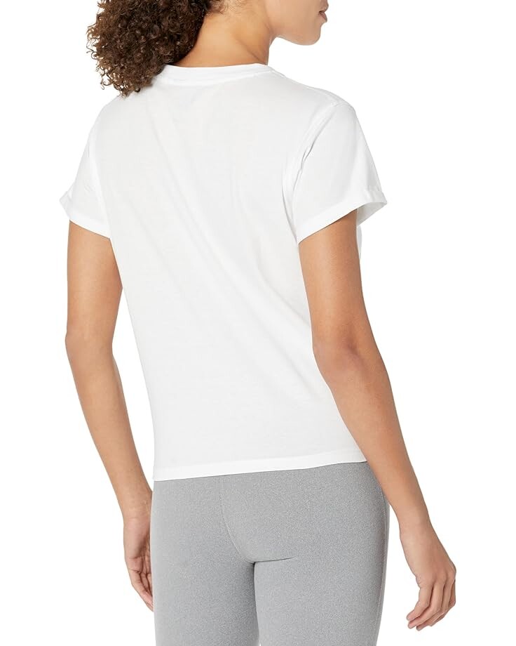 

Футболка DKNY Metallic Logo Boxy Knotted Tee, цвет White/Silver