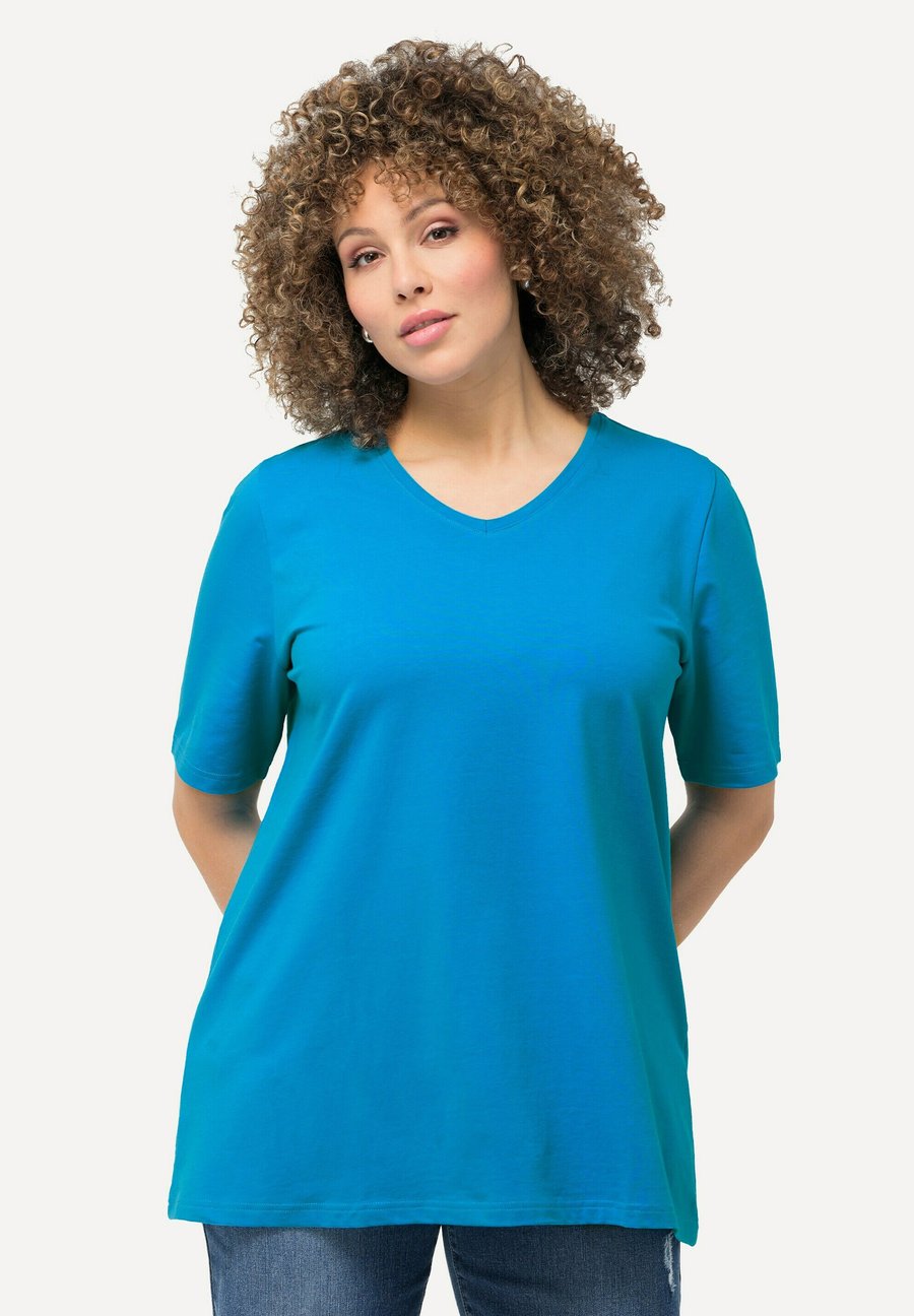 

Футболка Ulla Popken V-AUSSCHNITT HALBARM, Sapphire Blue/Light Blue, Синий, Футболка Ulla Popken V-AUSSCHNITT HALBARM, Sapphire Blue/Light Blue
