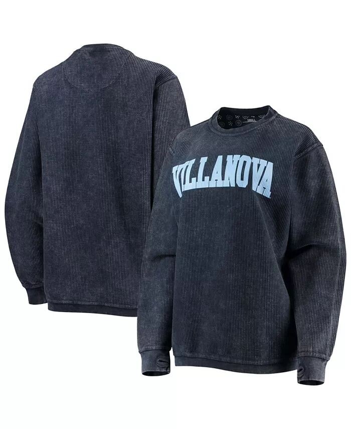 

Женский темно-синий пуловер с вышивкой Villanova Wildcats Comfy Cord в винтажном стиле, базовый пуловер с аркой Pressbox