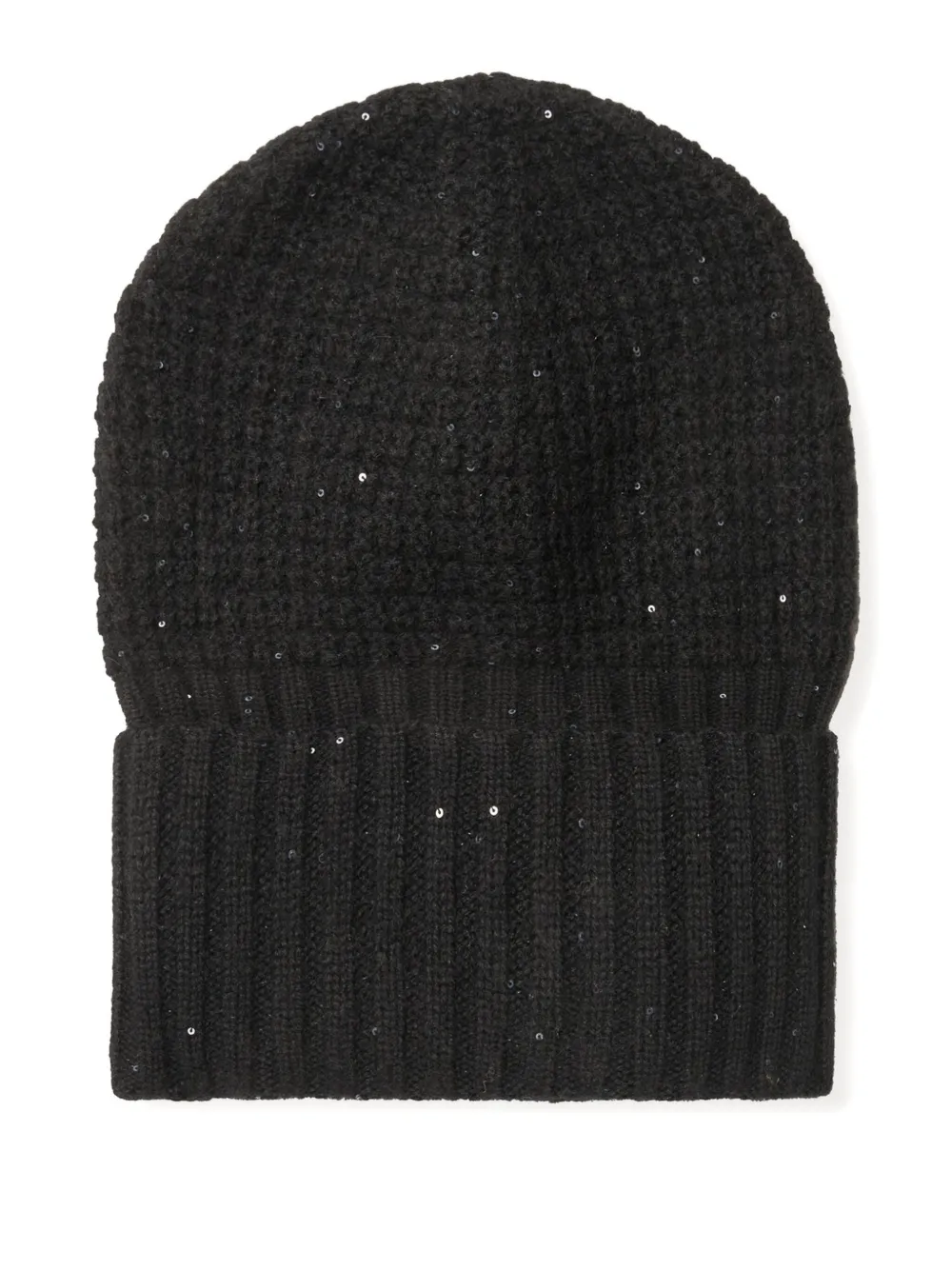 

Шапка в рубчик с украшением из пайеток Fabiana Filippi, черный