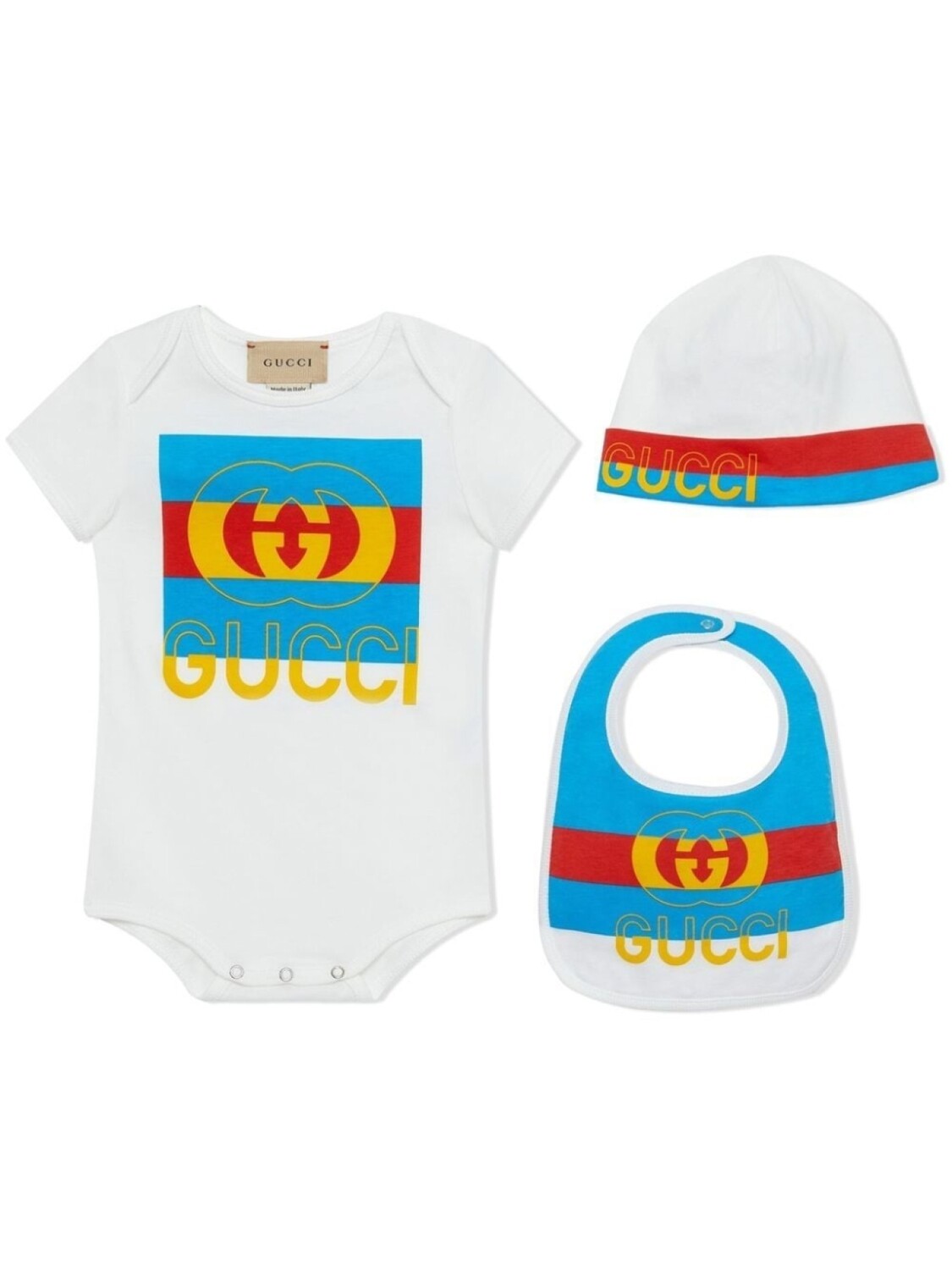 

Gucci Kids комплект из боди и аксессуаров с логотипом, белый