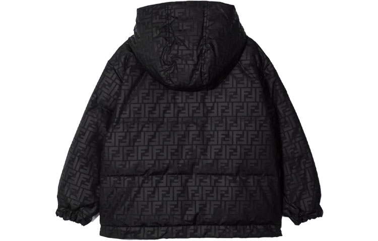 Утепленная курка приталенная Kids' FENDI, черный — фото 4