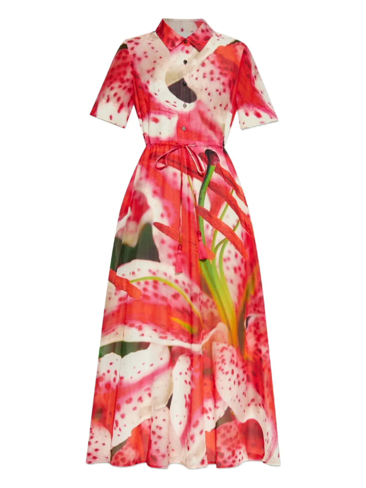 

Мини-платье с цветочным принтом Tory Burch, розовый